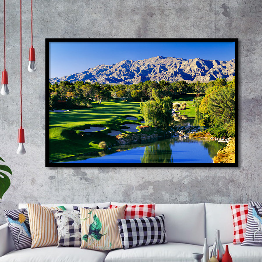 Shadow Creek Golf Club Hole 18, North Las Vegas, Nevada, Golf Sport Print, Golf Lover, Framed Art Prints Home Decor
