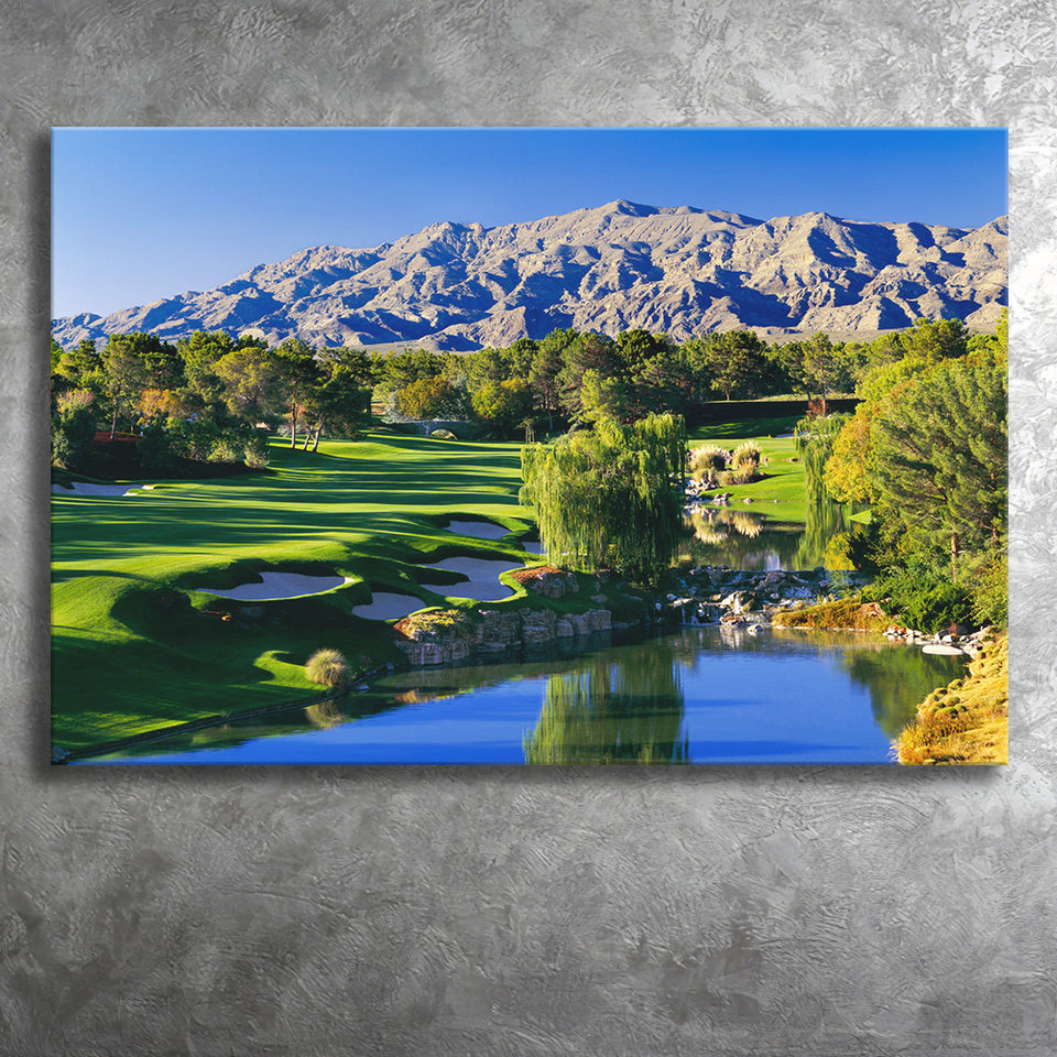 Shadow Creek Golf Club Hole 18, North Las Vegas, Nevada, Golf Art Print, Golf Lover, Canvas Prints Wall Art Decor