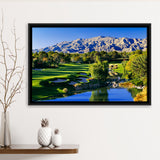 Shadow Creek Golf Club Hole 18, North Las Vegas, Nevada, Golf Art Print, Framed Canvas Prints Wall Art Decor, Floating Frame