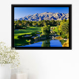 Shadow Creek Golf Club Hole 18, North Las Vegas, Nevada, Golf Art Print, Framed Canvas Prints Wall Art Decor, Floating Frame