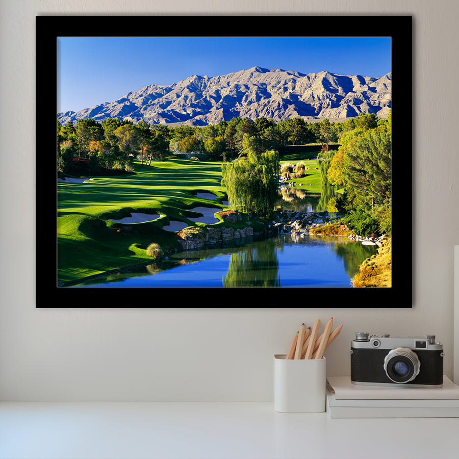 Shadow Creek Golf Club Hole 18, North Las Vegas, Nevada, Golf Sport Print, Golf Lover, Framed Art Prints Home Decor