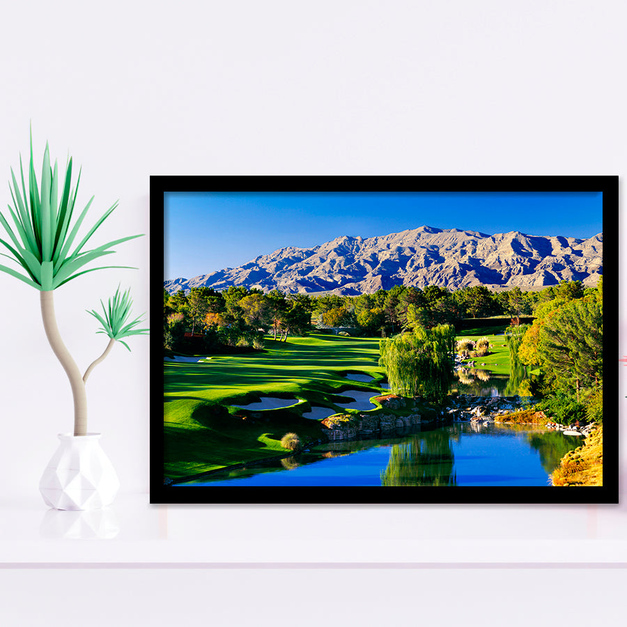 Shadow Creek Golf Club Hole 18, North Las Vegas, Nevada, Golf Sport Print, Golf Lover, Framed Art Prints Home Decor