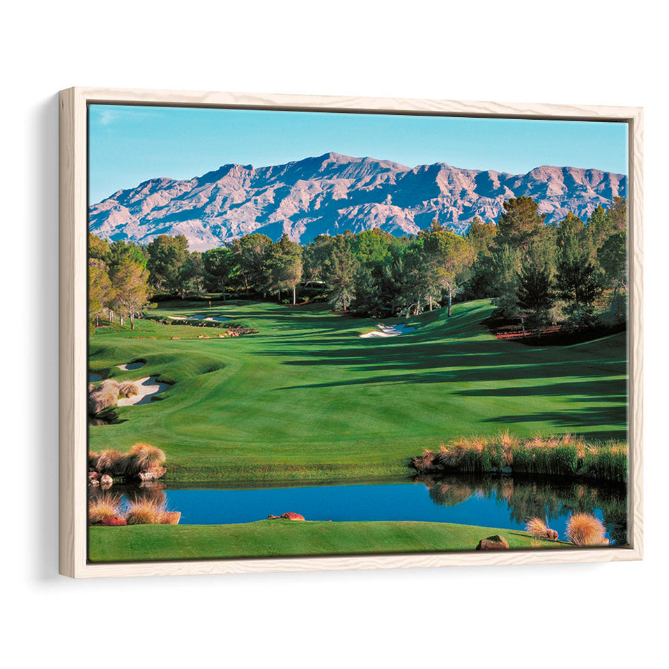 Shadow Creek Golf Course Hole 9 North Las Vegas, Golf Art Print, Framed Canvas Prints Wall Art Decor, Floating Frame