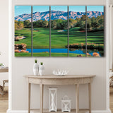 Shadow Creek Golf Course Hole 9 North Las Vegas, 5 Panels Extra Large Canvas Prints Wall Art Decor