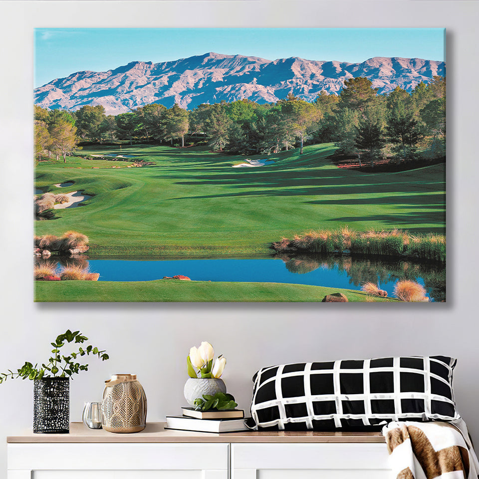 Shadow Creek Golf Course Hole 9 North Las Vegas, Golf Art Print, Golf Lover, Canvas Prints Wall Art Decor