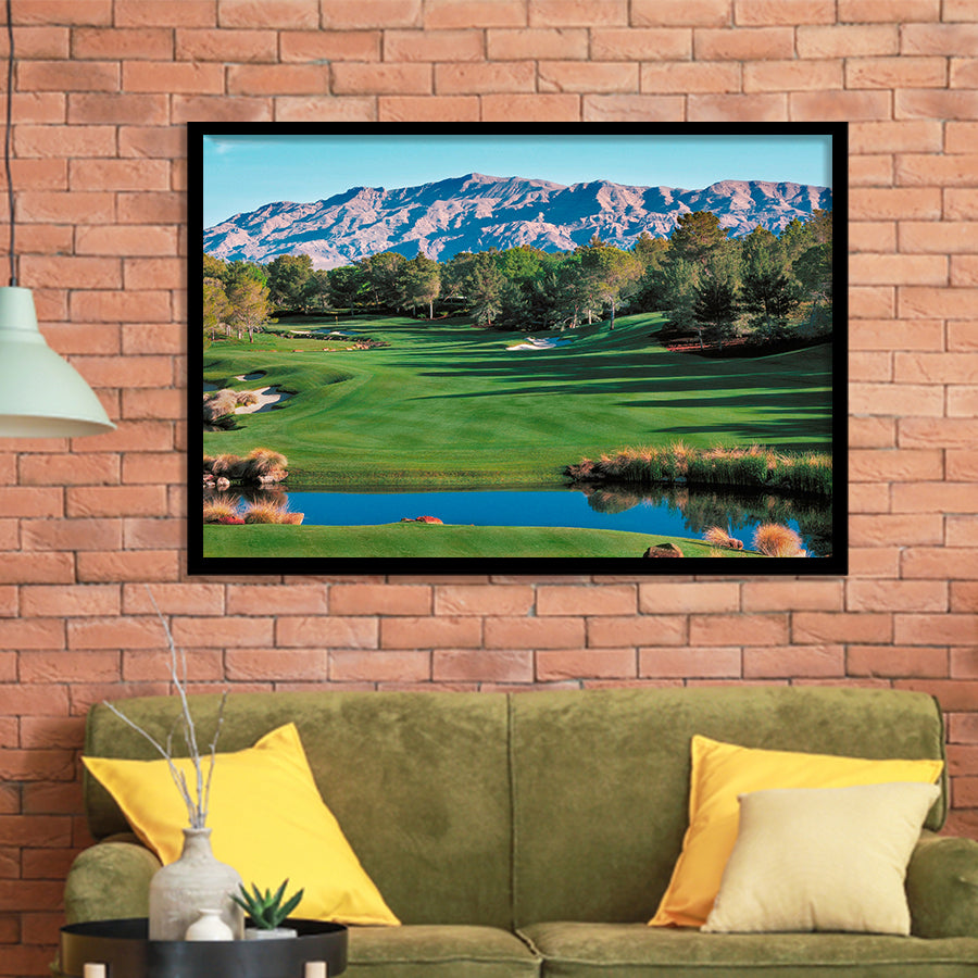 Shadow Creek Golf Course Hole 9 North Las Vegas, Golf Sport Print, Golf Lover, Framed Art Prints Home Decor