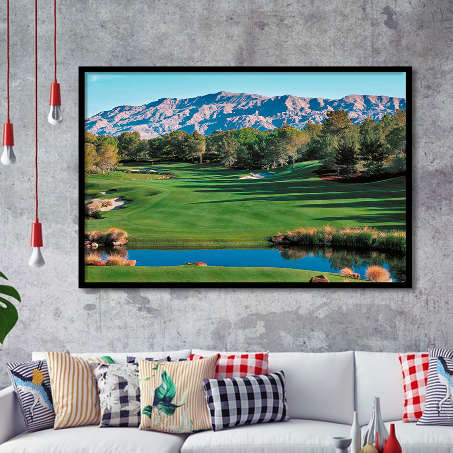 Shadow Creek Golf Course Hole 9 North Las Vegas, Golf Sport Print, Golf Lover, Framed Art Prints Home Decor