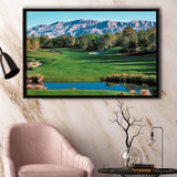 Shadow Creek Golf Course Hole 9 North Las Vegas, Golf Art Print, Framed Canvas Prints Wall Art Decor, Floating Frame