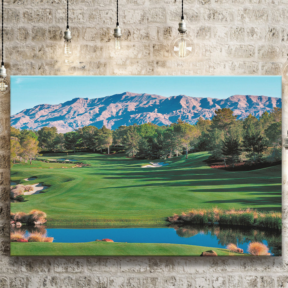 Shadow Creek Golf Course Hole 9 North Las Vegas, Golf Art Print, Golf Lover, Canvas Prints Wall Art Decor