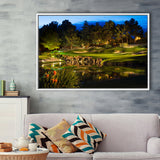 Shadow Creek Golf Course Light Night, Golf Art Print, Framed Canvas Prints Wall Art Decor, Floating Frame