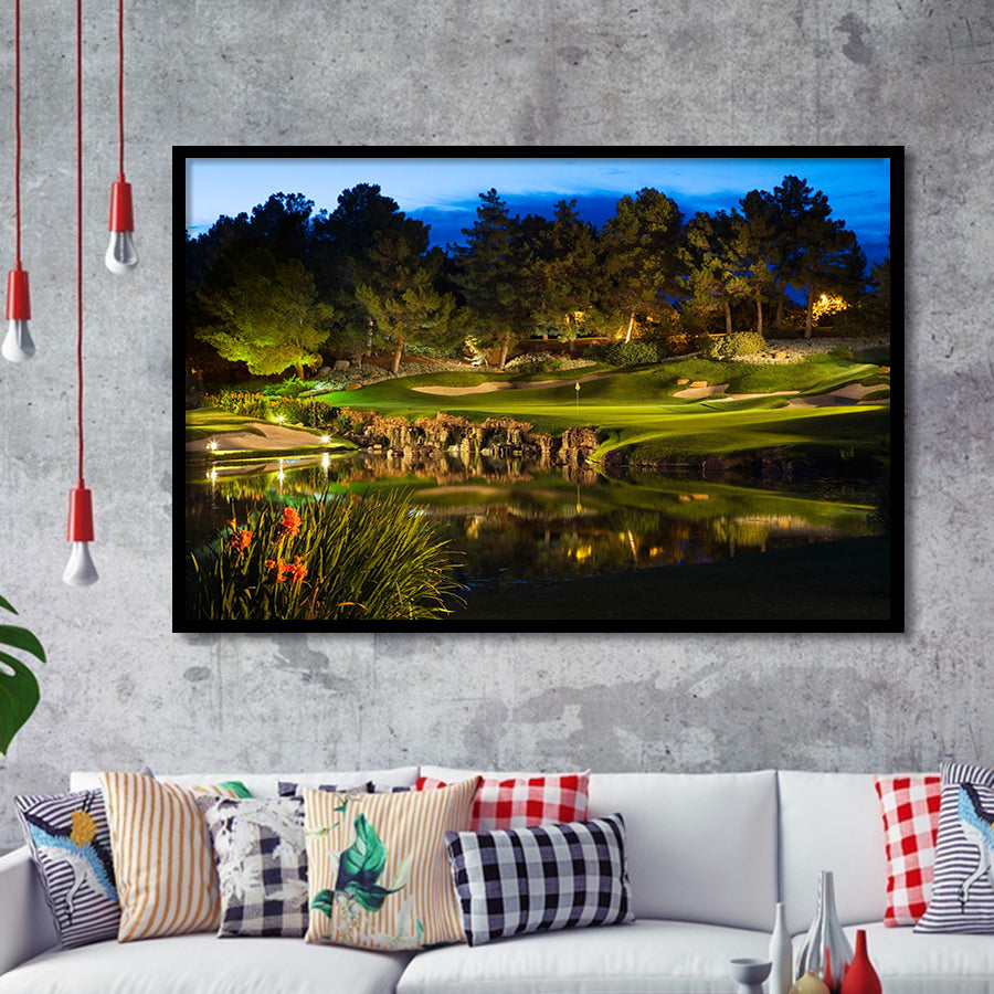 Shadow Creek Golf Course Light Night, Golf Sport Print, Golf Lover, Framed Art Prints Home Decor