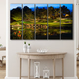 Shadow Creek Golf Course Light Night, 5 Panels Extra Large Canvas Prints Wall Art Decor