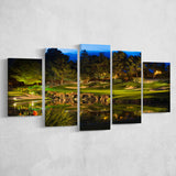 Shadow Creek Golf Course Light Night, Golf Art Print, 5 Panels Canvas Prints Wall Art Decor