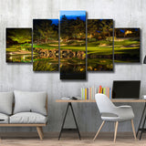 Shadow Creek Golf Course Light Night, Golf Art Print, 5 Panels Canvas Prints Wall Art Decor