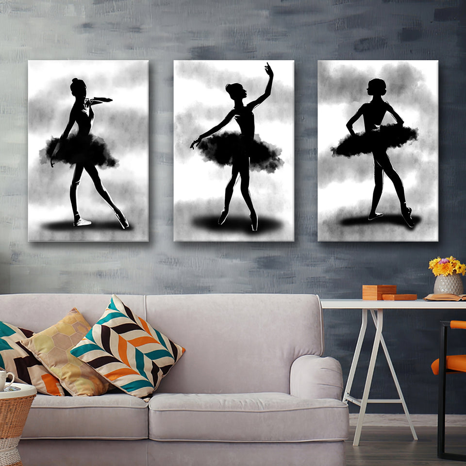 Shadow Dancers Canvas Set of 3 Piece Canvas Prints Wall Art Decor