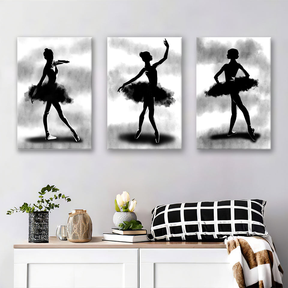 Shadow Dancers Canvas Set of 3 Piece Canvas Prints Wall Art Decor