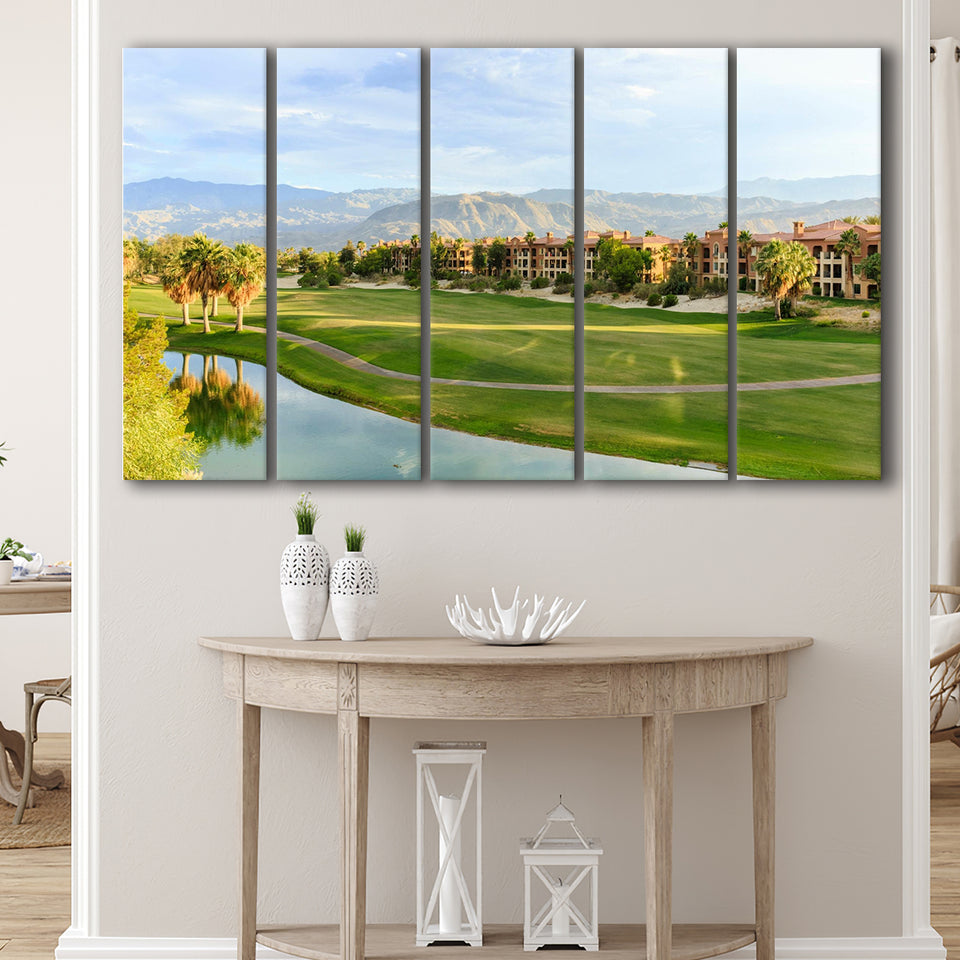 Shadow Ridge Palm Desert Golf Sourses, 5 Panels Extra Large Canvas Prints Wall Art Decor