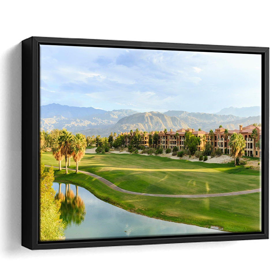 Shadow Ridge Palm Desert Golf Sourses, Golf Art Print, Framed Canvas Prints Wall Art Decor, Floating Frame