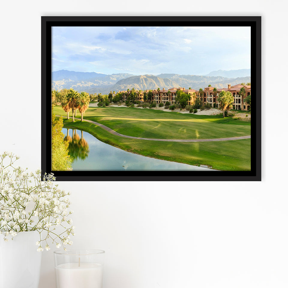 Shadow Ridge Palm Desert Golf Sourses, Golf Art Print, Framed Canvas Prints Wall Art Decor, Floating Frame