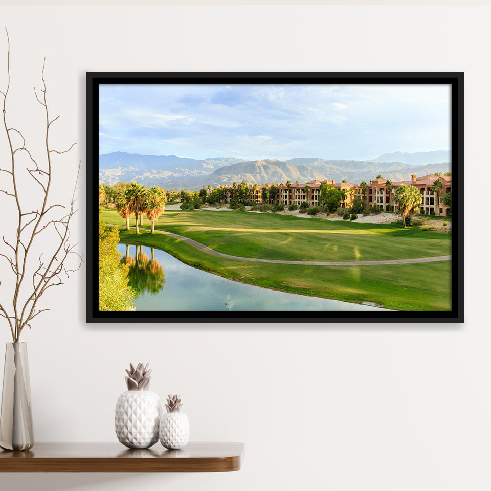 Shadow Ridge Palm Desert Golf Sourses, Golf Art Print, Framed Canvas Prints Wall Art Decor, Floating Frame