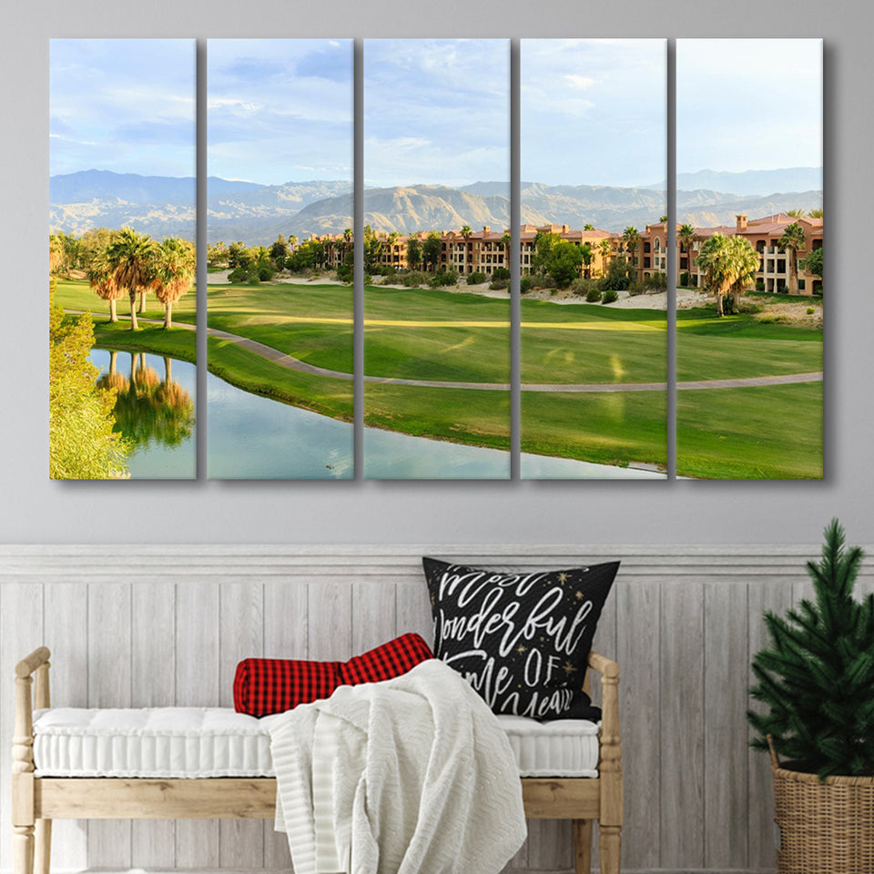 Shadow Ridge Palm Desert Golf Sourses, 5 Panels Extra Large Canvas Prints Wall Art Decor