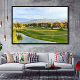 Shadow Ridge Palm Desert Golf Sourses, Golf Art Print, Framed Canvas Prints Wall Art Decor, Floating Frame