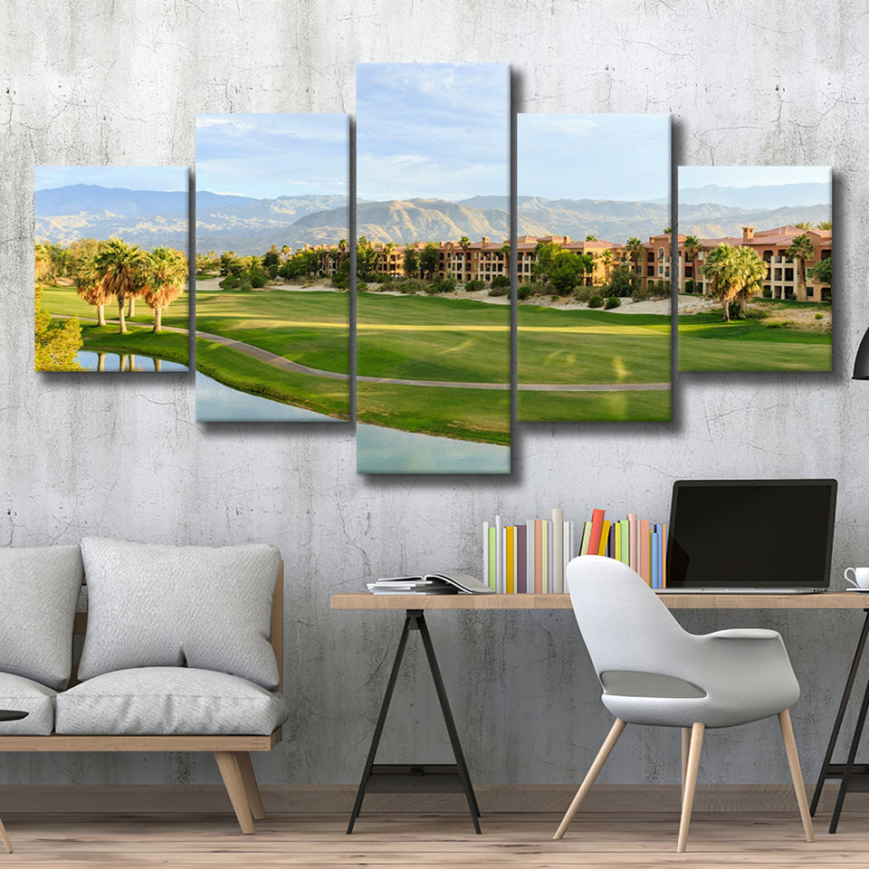 Shadow Ridge Palm Desert Golf Sourses, Golf Art Print, 5 Panels Canvas Prints Wall Art Decor