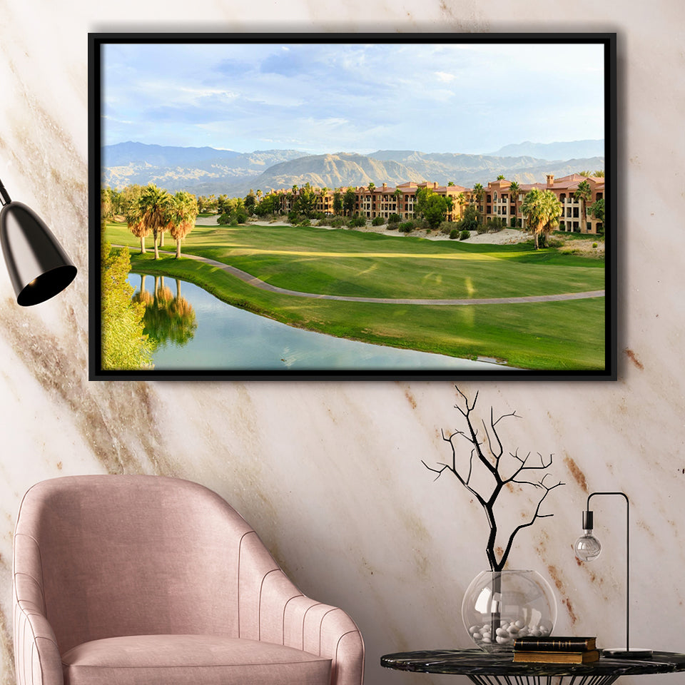 Shadow Ridge Palm Desert Golf Sourses, Golf Art Print, Framed Canvas Prints Wall Art Decor, Floating Frame