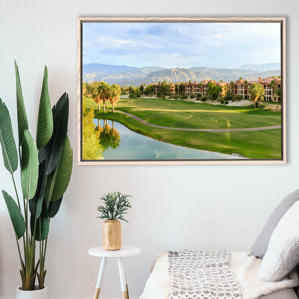 Shadow Ridge Palm Desert Golf Sourses, Golf Art Print, Framed Canvas Prints Wall Art Decor, Floating Frame