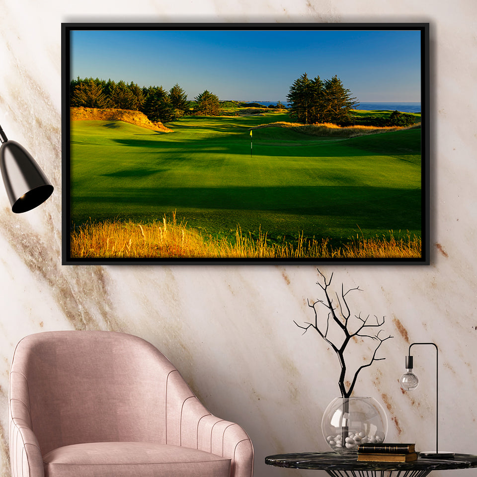 Sheep Ranch Golf Club Hole 11R, Bandon, Oregon, Golf Art Print, Framed Canvas Prints Wall Art Decor, Floating Frame