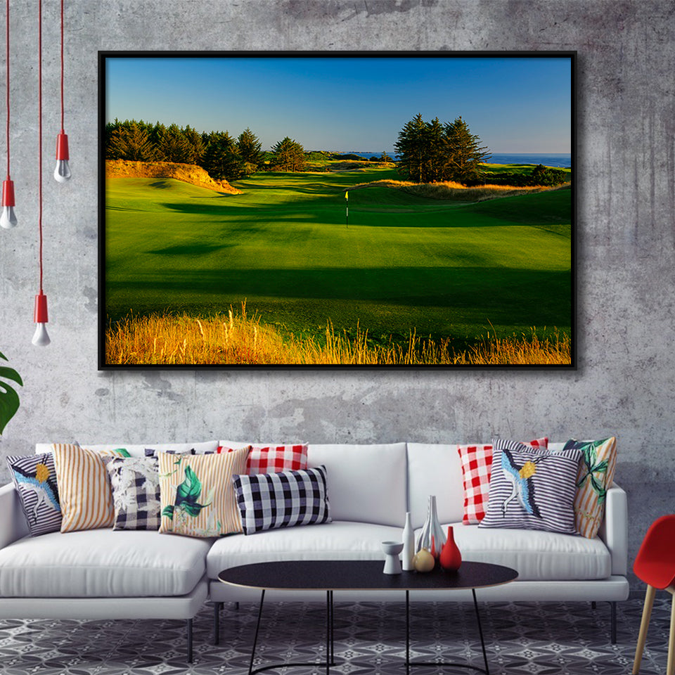 Sheep Ranch Golf Club Hole 11R, Bandon, Oregon, Golf Art Print, Framed Canvas Prints Wall Art Decor, Floating Frame