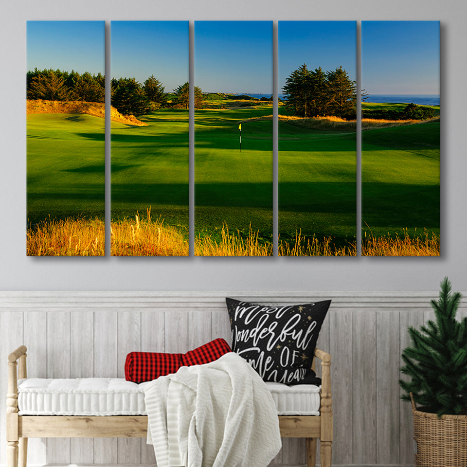 Sheep Ranch Golf Club Hole 11R, Bandon, Oregon, 5 Panels Extra Large Canvas Prints Wall Art Decor