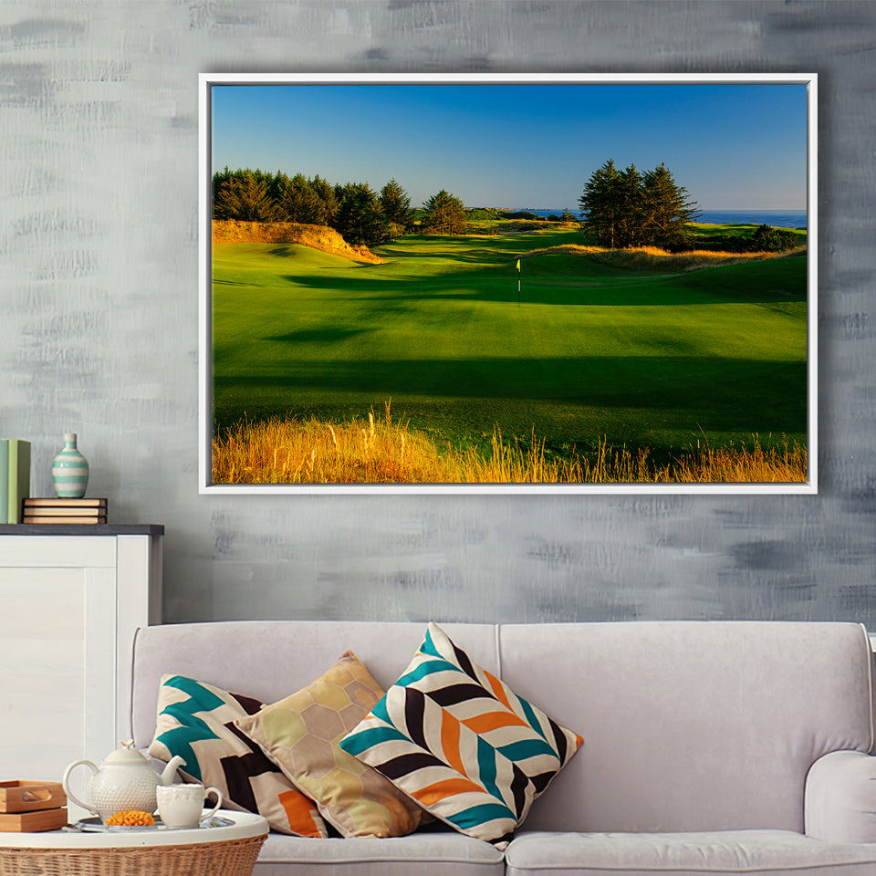 Sheep Ranch Golf Club Hole 11R, Bandon, Oregon, Golf Art Print, Framed Canvas Prints Wall Art Decor, Floating Frame
