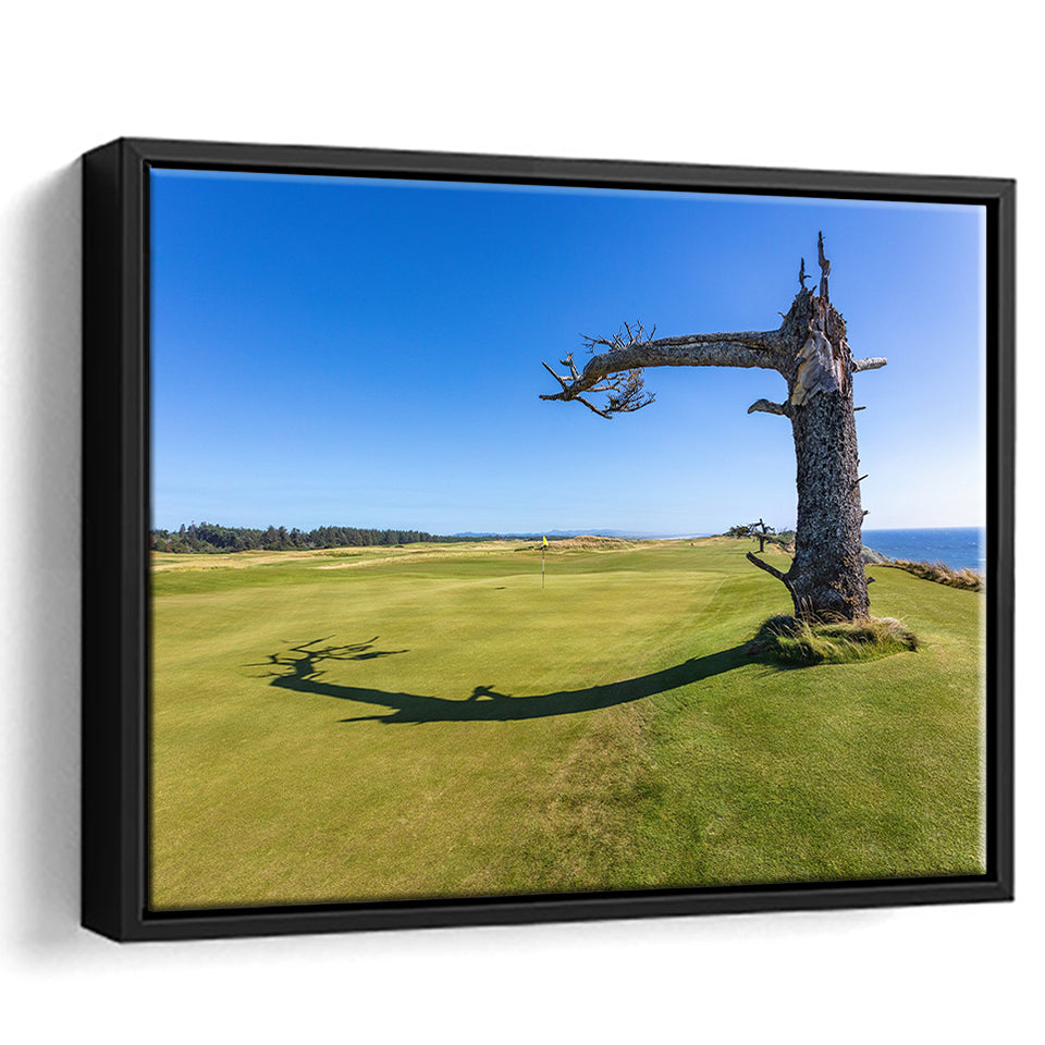 Sheep Ranch At Bandon Dunes Golf Resort, Hole 17 V3, Golf Art Print, Framed Canvas Prints Wall Art Decor, Floating Frame
