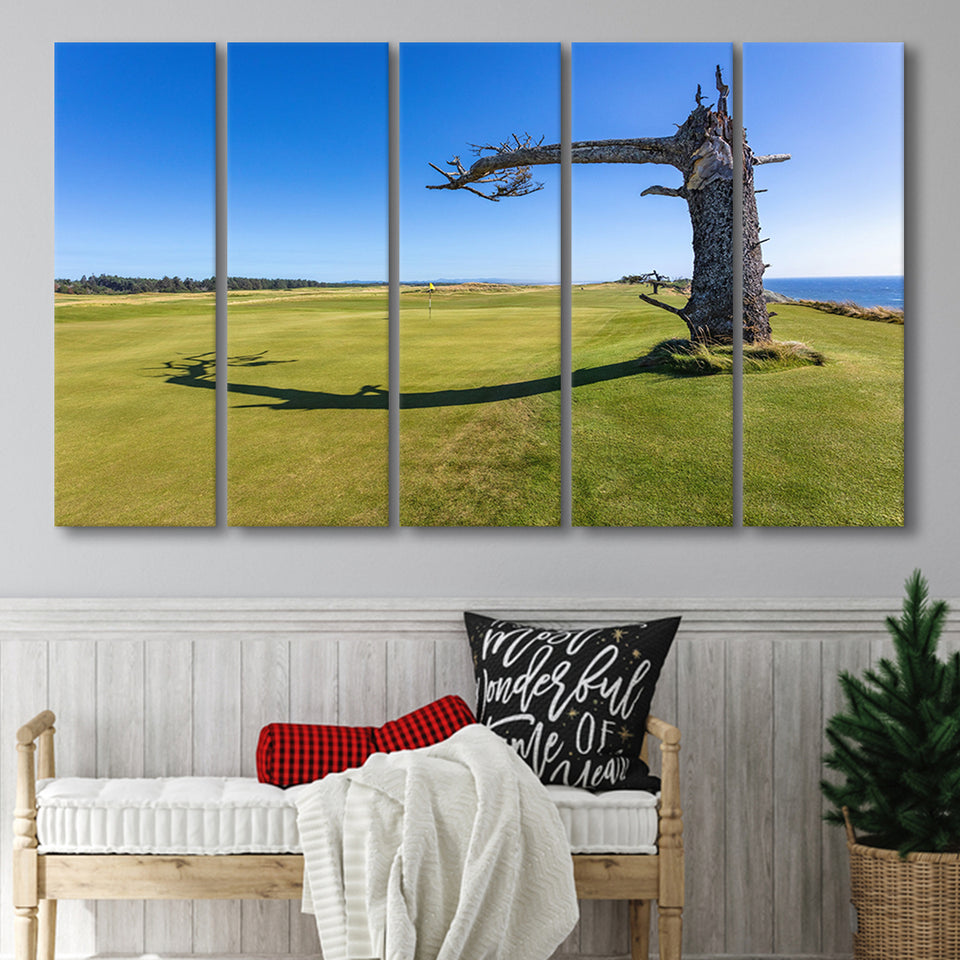 Sheep Ranch At Bandon Dunes Golf Resort, Hole 17 V3, 5 Panels Extra Large Canvas Prints Wall Art Decor