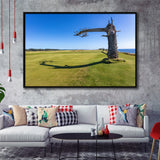 Sheep Ranch At Bandon Dunes Golf Resort, Hole 17 V3, Golf Art Print, Framed Canvas Prints Wall Art Decor, Floating Frame