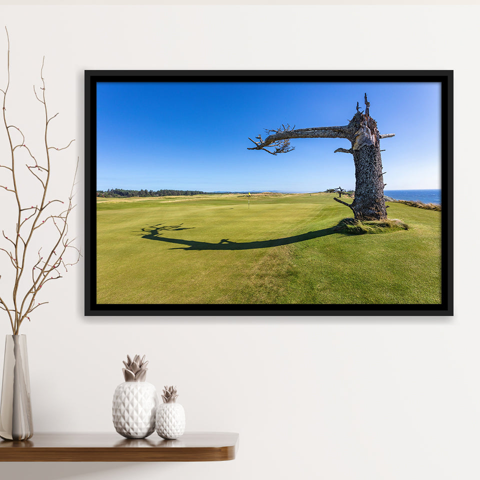 Sheep Ranch At Bandon Dunes Golf Resort, Hole 17 V3, Golf Art Print, Framed Canvas Prints Wall Art Decor, Floating Frame