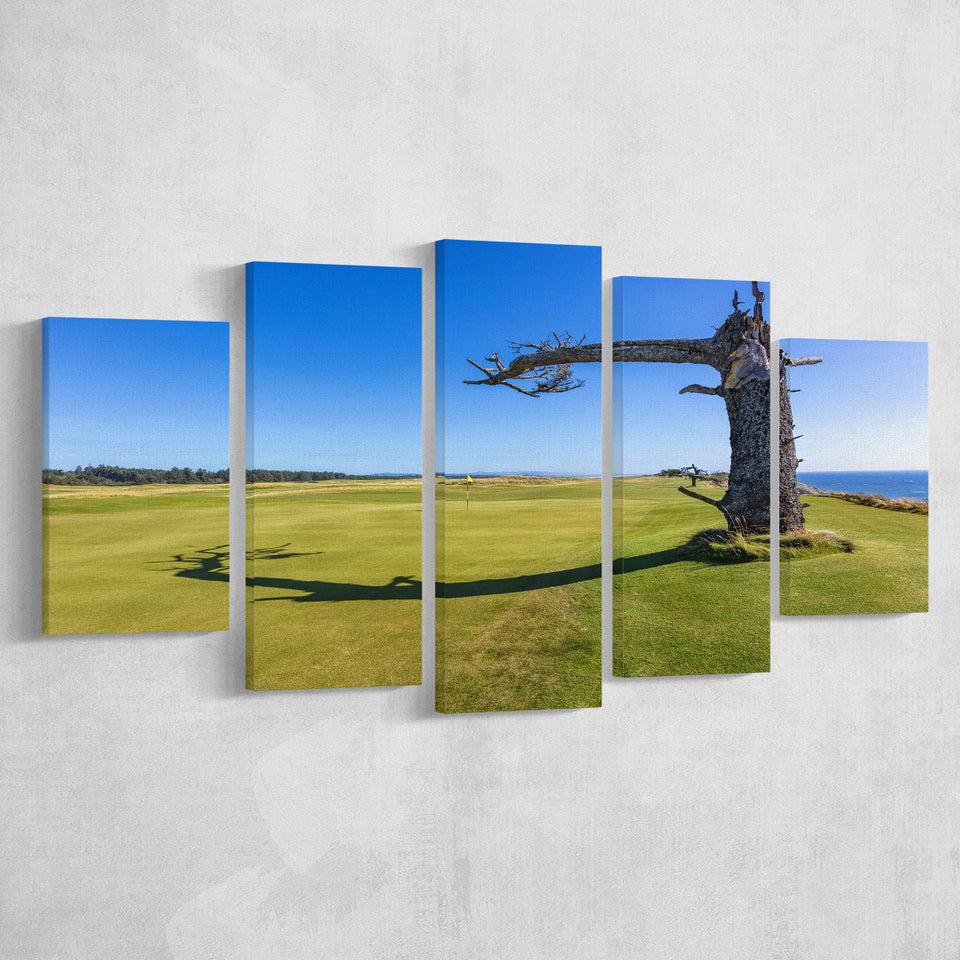 Sheep Ranch At Bandon Dunes Golf Resort, Hole 17 V3, Golf Art Print, 5 Panels Canvas Prints Wall Art Decor