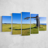 Sheep Ranch At Bandon Dunes Golf Resort, Hole 17 V3, Golf Art Print, 5 Panels Canvas Prints Wall Art Decor