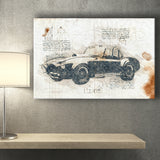 Shelby Cobra 427 Super Snake Da Vinci Style Canvas Prints - Painting Canvas, Wall Art,Old Car, Prints for Sale,Wal Decor, Home Decor