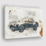 Shelby Cobra 427 Super Snake Da Vinci Style Canvas Prints - Painting Canvas, Wall Art,Old Car, Prints for Sale,Wal Decor, Home Decor