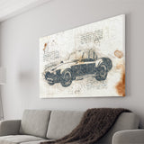 Shelby Cobra 427 Super Snake Da Vinci Style Canvas Prints - Painting Canvas, Wall Art,Old Car, Prints for Sale,Wal Decor, Home Decor