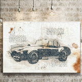 Shelby Cobra 427 Super Snake Da Vinci Style Canvas Prints - Painting Canvas, Wall Art,Old Car, Prints for Sale,Wal Decor, Home Decor