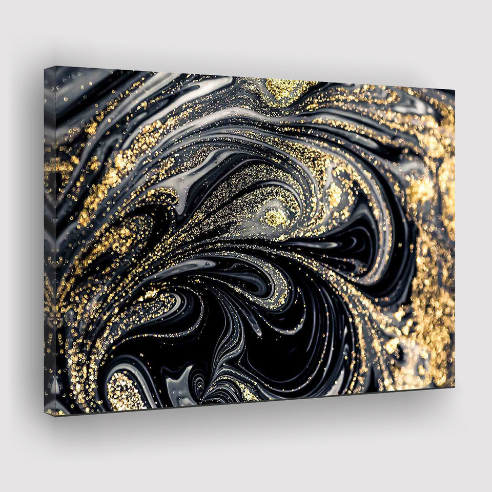 Shimmery Wall Art, Gold Black Luxury Wall Art Canvas Prints Wall Art Home Decor