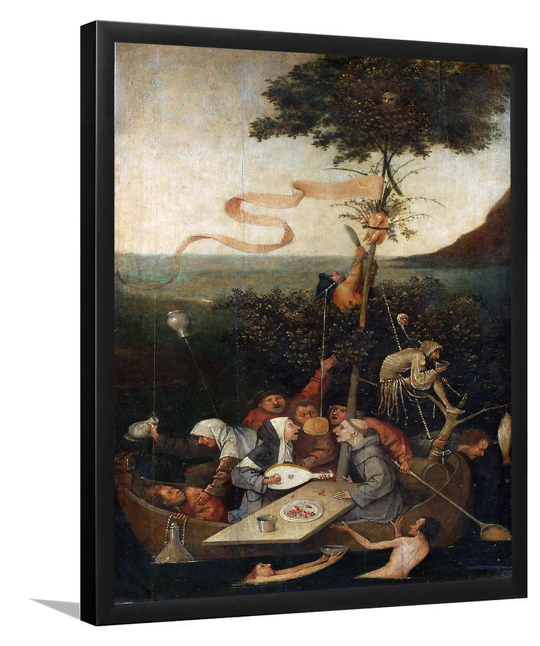 Ship Of Fools By Hieronymus Bosch-Art Print,Frame Art,Plexiglass Cover
