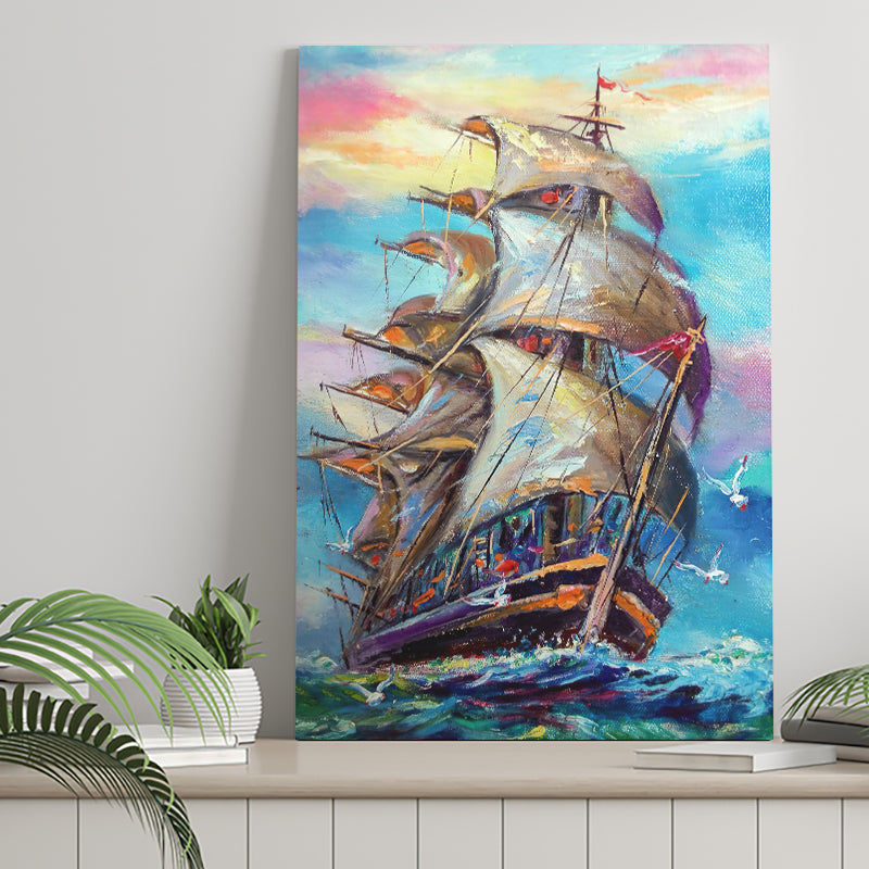 Unframed Printed Poster Ship Sailing CUP / AUCKLAND New Zealand Canvas  Modern Oil Art Painting Home Wall Decal (50 X 70 Cm)