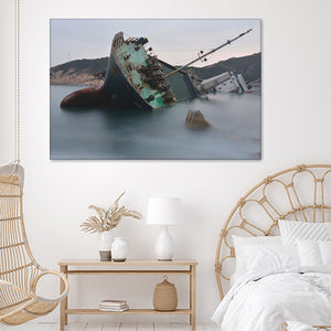 Ship Wrecked Canvas Wall Art - Canvas Prints, Prints For Sale, Painting Canvas