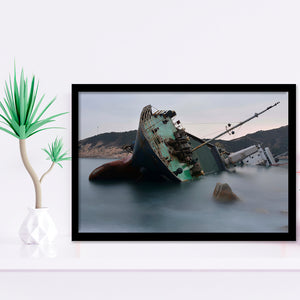 Ship Wrecked Framed Art Prints Wall Decor - Painting Art, Framed Picture, Home Decor, For Sale