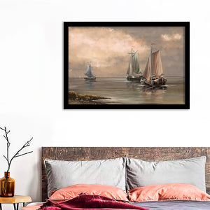 Ship In The Ocean Framed Wall Art - Framed Prints, Art Prints, Print for Sale, Painting Prints