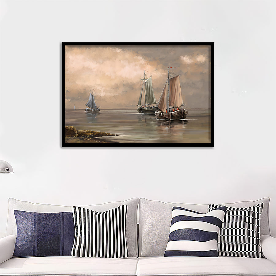Ship In The Ocean Framed Wall Art - Framed Prints, Art Prints, Print for Sale, Painting Prints